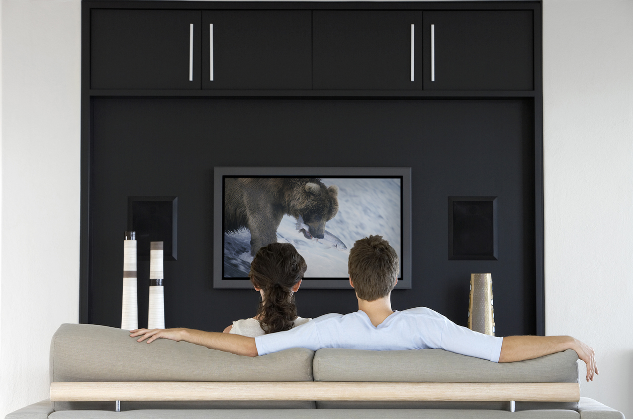 Couple Watching Nature Documentary on Television