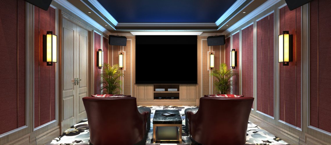 3d render home cinema room